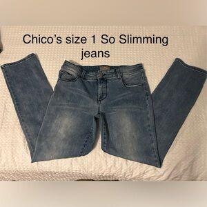 Chico’s size 1 So Slimming, high waisted denim, jeans, see pics